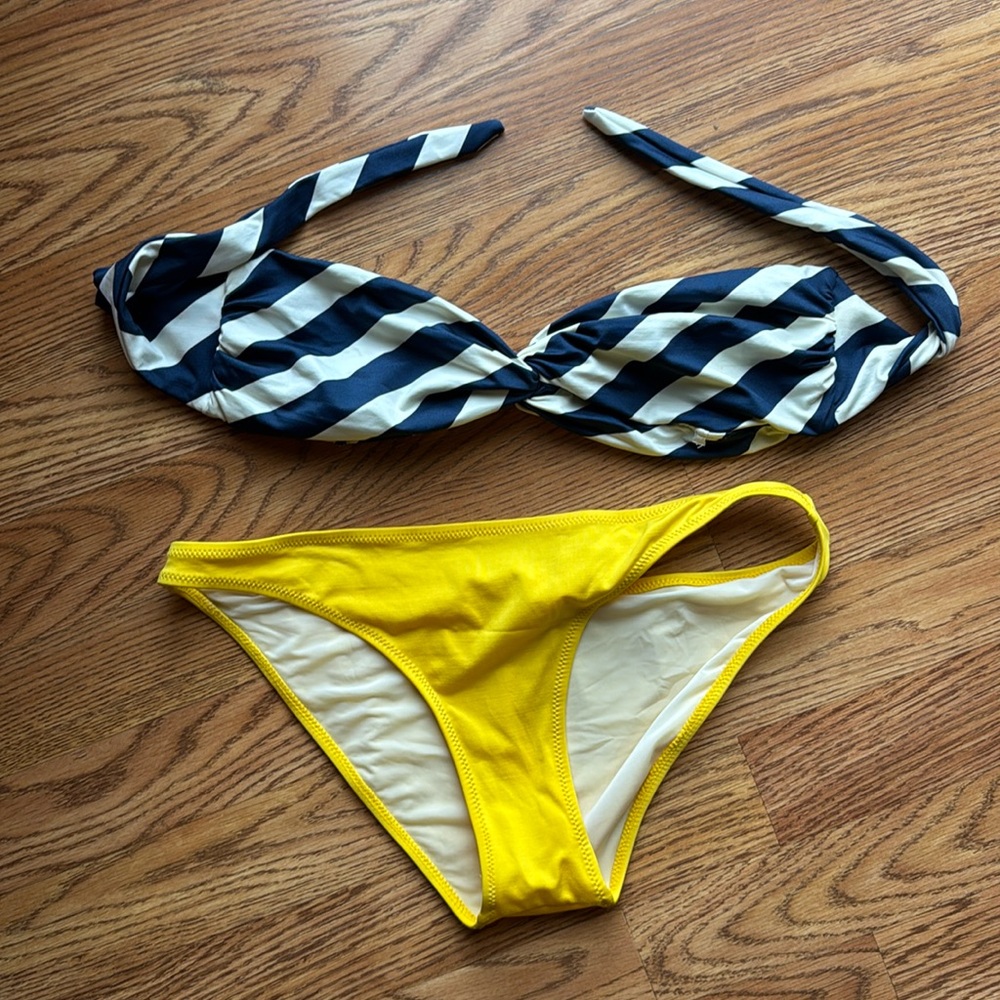 Rugby Ralph Lauren Striped Bikini Top and Yellow Bottom